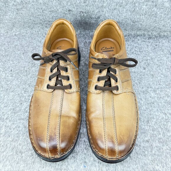 ✅Mens 12 Clarks Collection Touareg Vibe Bicycle Toe Derby Oxfords Ortholite Sole - Picture 6 of 13